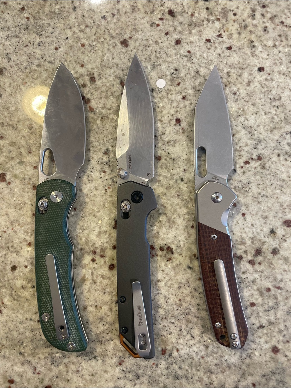 LIKE NEW! Miguron moyarl, cjrb pyrite and kershaw eridium pocketknife’s